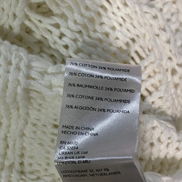 NWT Free People Robyn Cable Knit Bell Sleeve Cropped Cardigan Sweater Women's XL - Picture 9 of 11